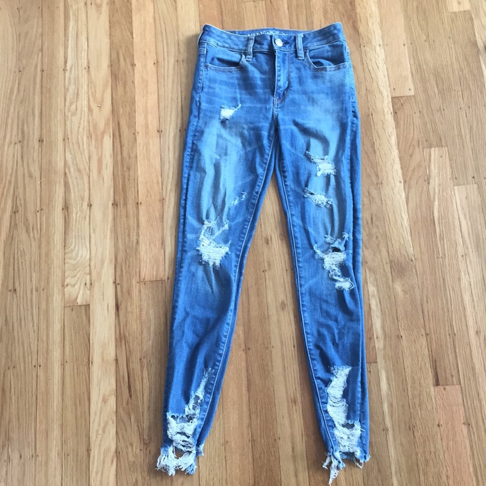 American Eagle High Rise Ripped Jeggings
